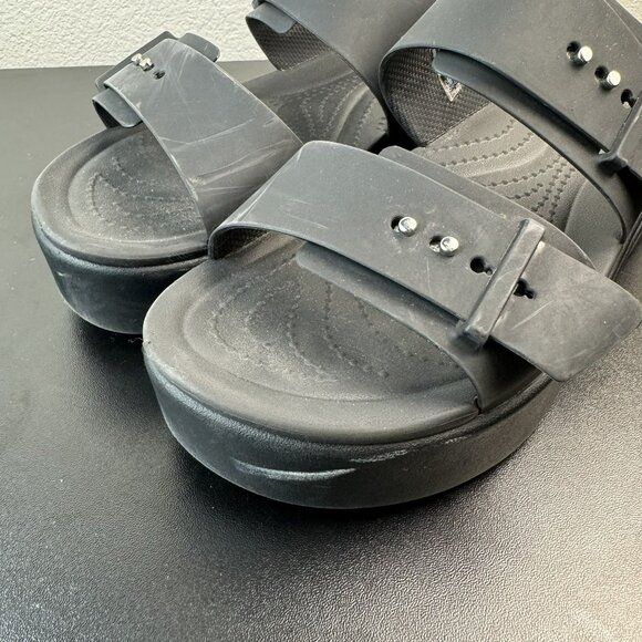 CROCS Black Platform Sandals - Picture 4 of 9